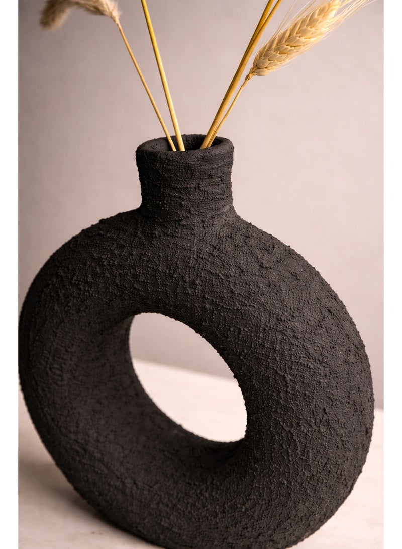 كلوك فازة فخارسيامبلا لون اسود (تشمل نبات مجفف) - Image 3